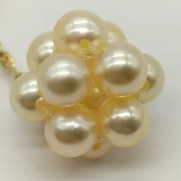 100% Authentic Jewelry Earring 2 set Pearl Yellow Gold - Picture 7 of 9